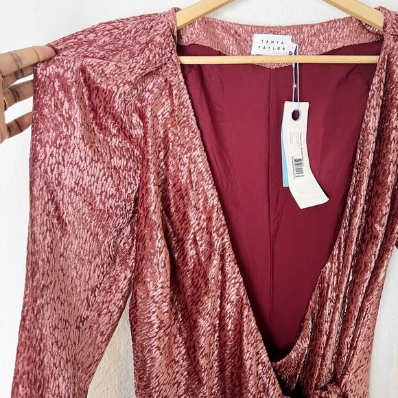 Tanya Taylor Laureen Velvet Wrap Dress - Picture 9 of 10